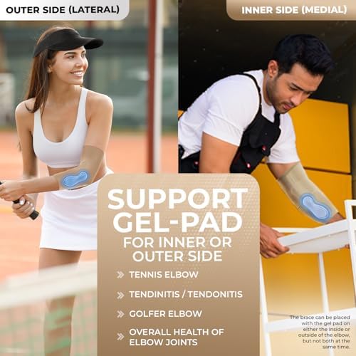 DR. BRACE® Elite Elbow Brace Support, Breathable Elbow Compression Sleeve with Gel Pad for Golfer's, Tennis Elbow & Tendonitis Treatment & Pain Relief 2024