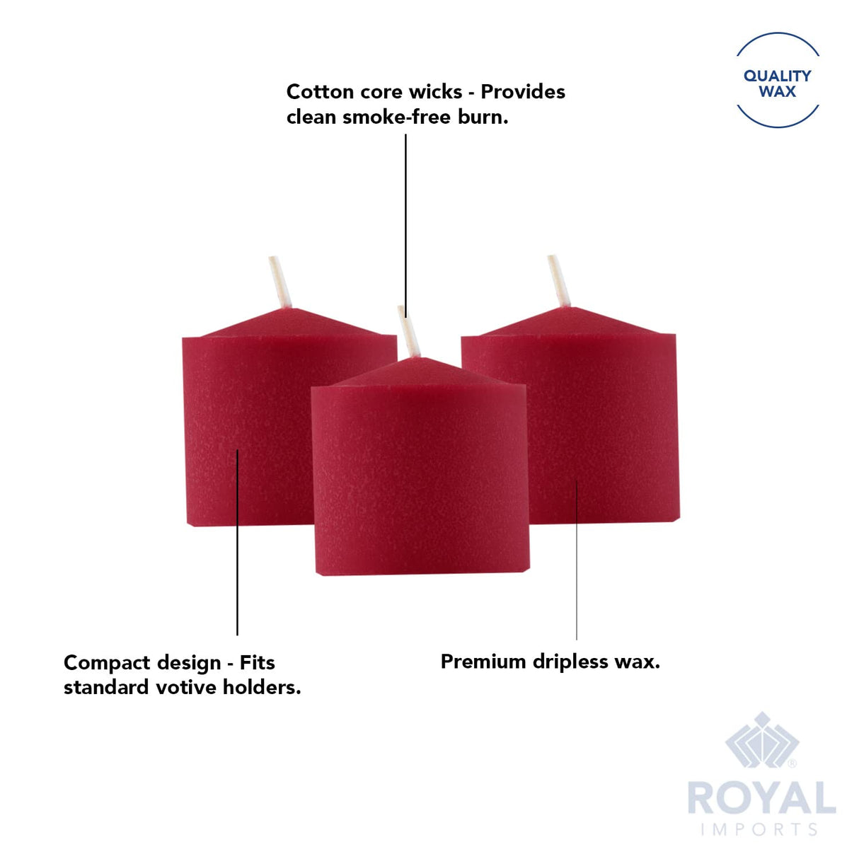 Royal Imports Votive Candle, Unscented Red Premium Dripless Wax, Box of 72, for Wedding, Birthday, Holiday, Christmas, Party & Home Decoration (10 Hour Burn Time)