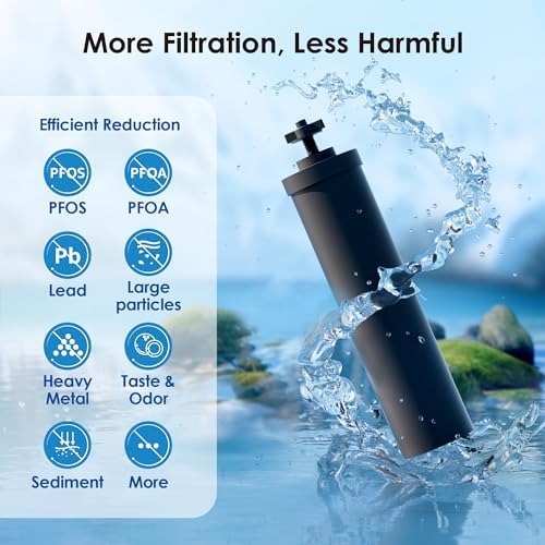 Waterdrop NSF/ANSI 42&372 Certified Water Filter, Replacement for Berkey® BB9-2® Black Filters, ProOne® or Alexapure® Gravity Water Filter System and Waterdrop King Tank Series, (Pack of 2)