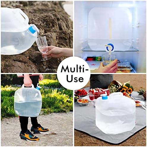 INNO STAGE 2 PACK Collapsible Water Container 5.3 Gallon with Spigot, Camping Water Storage Carrier Jug for Outdoors Hiking, Foldable Portable Water Canteen
