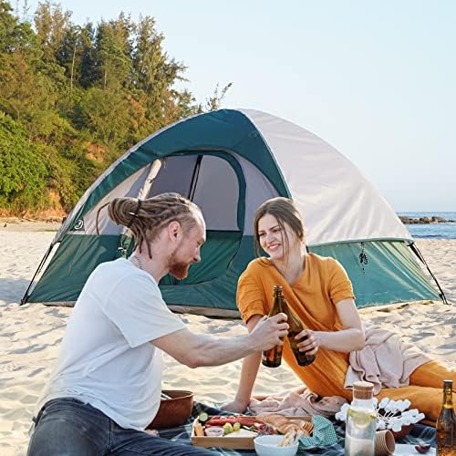 Camping Tent 2 Person, Waterproof Windproof Tent with Rainfly Easy Set up-Portable Dome Tents for Camping…