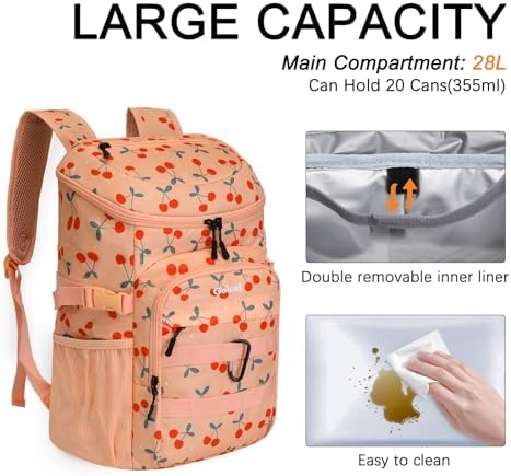 Cooler Backpack Insulated Leak Proof,Small Soft Coolers Bag for Men and Women Camping,Travel,Beach,Hiking,Picnic