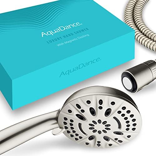 AquaDance New Magnetic Guidance Docking System - High-Pressure 8-setting Handheld Shower Head with Giant 5 inch Face, Magnetic Bracket, Extra-long 72 inch Stainless Steel Hose/All Nickel Finish