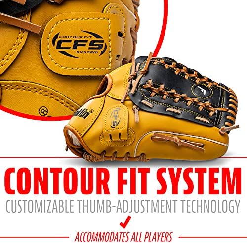 Franklin Sports Baseball + Softball Gloves - Field Master Adult + Youth Baseball + Softball Gloves - Right Hand + Left Hand Gloves - Infield + Outfield Mitts - Multiple Sizes + Colors