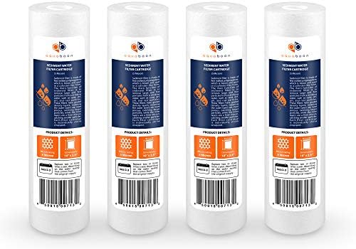 Aquaboon 5 Micron 10 x 2.5 Sediment Filter - Whole House Water Filter Replacement Compatible with Well Water Filters - P5, AP110, WHKF-GD05, 4 Pack