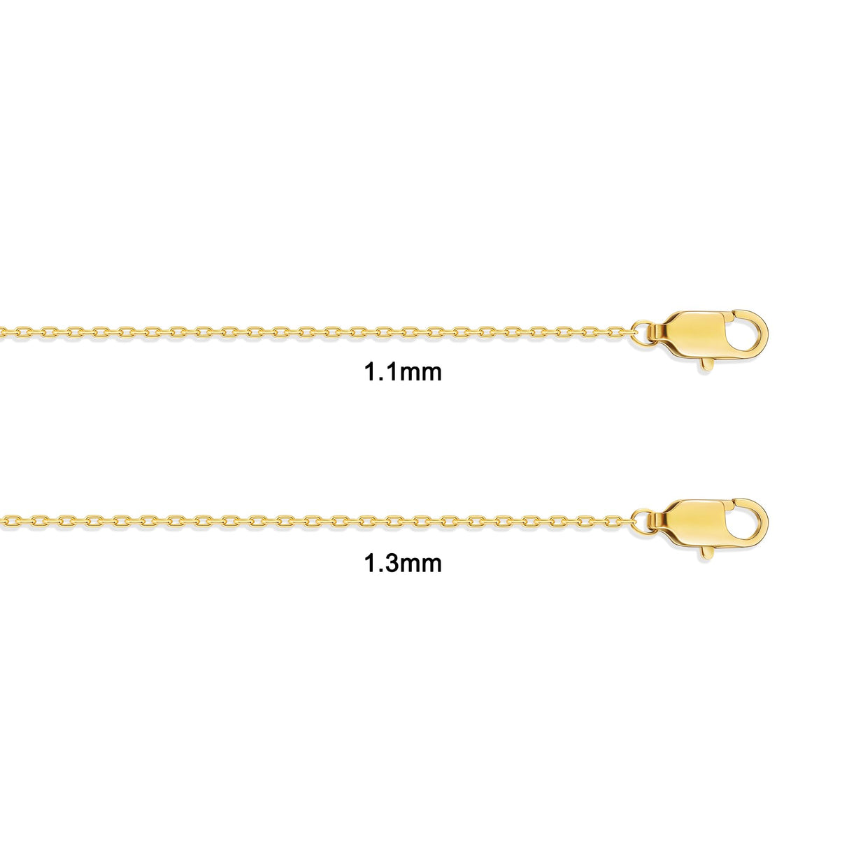 Gacimy 1.1mm 14K Gold Plated Cable Chain Necklace for Women, 22 Inches