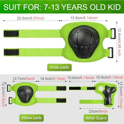 Kids Protective Gear Set Knee Pads for Kids 3-14 Years Toddler Knee and Elbow Pads with Wrist Guards 3 in 1 for Skating Cycling Bike Rollerblading Scooter