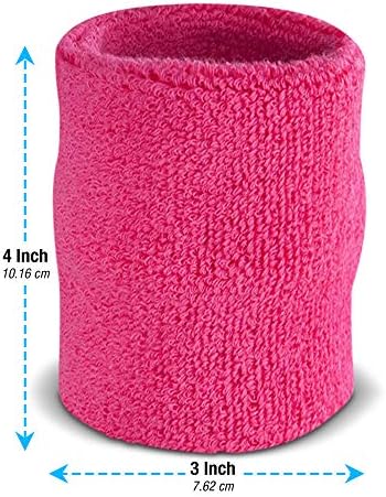 Suddora Arm Sweatbands, Absorbent and Breathable Thick Cotton Bands for Working Out, Gymnastics, Basketball, Tennis, and Football, Multiuse 4-inch Wristbands for Costumes and Cosplay