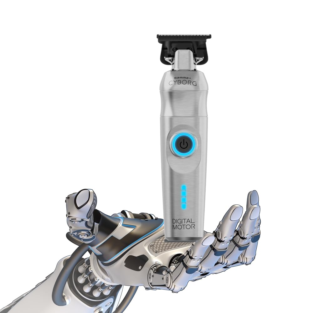GAMMA+ Cyborg Professional Meta Cordless Ergonomicl Hair Trimmer with Digital Brushless Motor