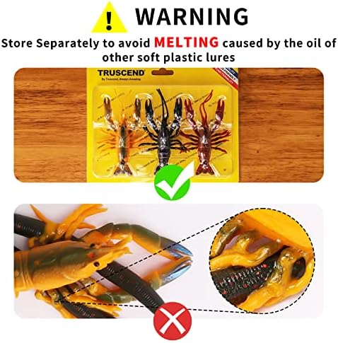 TRUSCEND Pre-rigged Fishing Jig Lures for Freshwater and Saltwater, Innovative Super Durable TPE Bass Lures, Lifelike Shrimp Crayfish Swimbait, Weedless Lure for Crappie Trout Walleye, Keep Separately