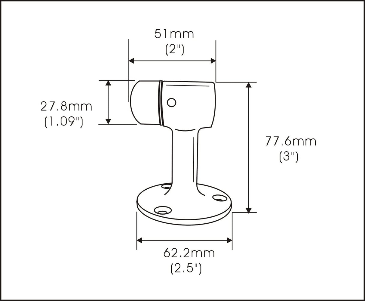 QCAA Solid Brass Door Stop, 3", Matte Black, 1 Pack