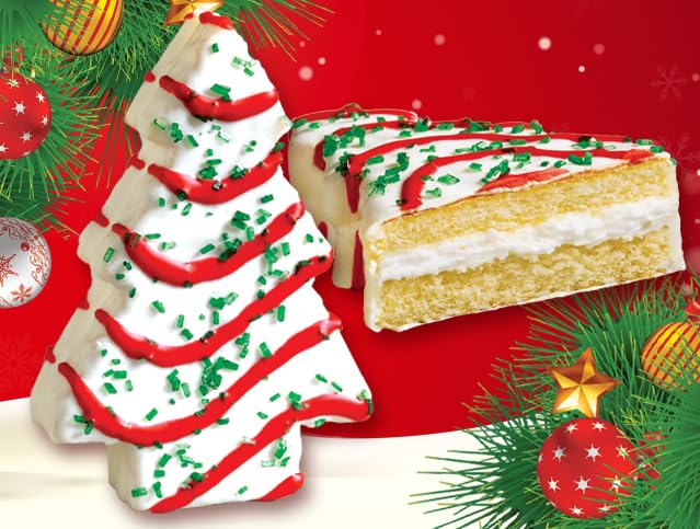 Little Debbie Christmas Tree Cakes, Boxes, 30 Individually Wrapped Snack, Vanilla, 6 Count