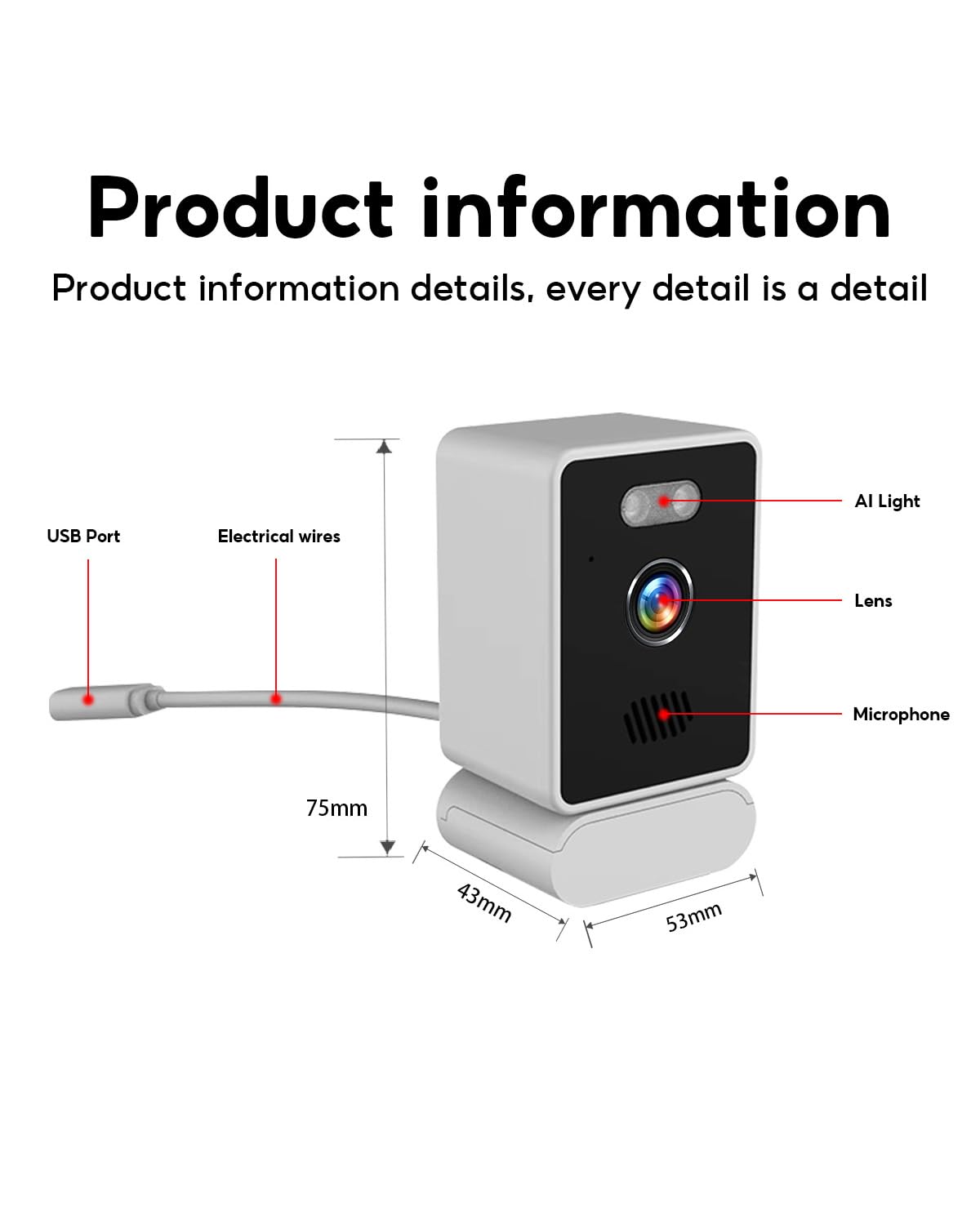 5MP 2K Window Camera,2.4GHz & WiFi Indoor Cameras for Home Security with Mounting Sticker Al Color Night Vision,Person & Motion Detection, (White)