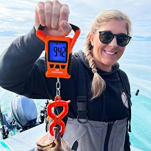 KastKing Fish Scale, WideView Floating Waterproof Digital Scale, 2.5” Large LCD Display, 110lb Capacity, Multi-Mode Pound/Ounces & Kilograms, Stores up to 9 Weights, Fishing Gifts for Men
