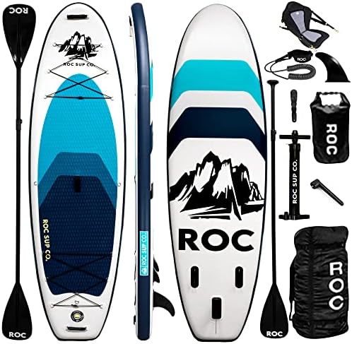 Roc Inflatable Stand Up Paddle Boards 10 ft 6 in with Premium SUP Paddle Board Accessories, Wide Stable Design, Non-Slip Comfort Deck for Youth & Adults