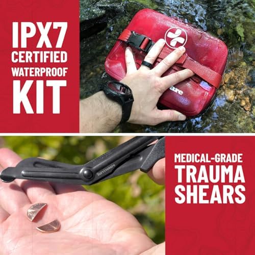 Surviveware Waterproof Premium Survival First Aid Kit - Survival Emergency Preparedness for Travel Camping Gear, Survival Kit and Outdoor Emergencies - HSA & FSA Eligible Survival Kit