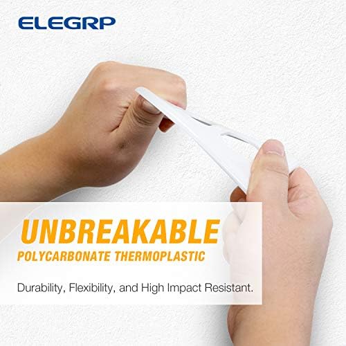 ELEGRP Duplex Receptacle Outlet Covers, 1-Gang Standard Size Wall Plates, Unbreakable Polycarbonate Dual Outlet Faceplates Covers, UL Listed, Color-matched Screws Included (20 Pack, Glossy White)