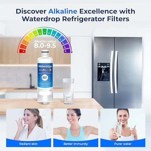 Waterdrop Alkaline DA97-17376B Water Filter, Enhances pH, Replacement for HAF-QIN/EXP, DA97-08006C, RF28R7201SR, RF28R7351SG, WD-F45-AL, 3 Filters