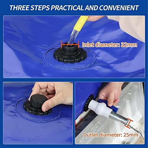 240 L/63.4 gal Water Bladder Storage Containers, Foldable Portable Water Tank Large Capacity Soft Water Bag, Drought Resistance, Fire Prevention, Emergency Water