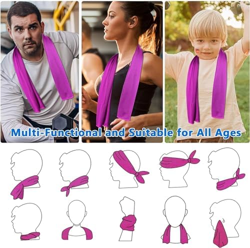 Sukeen Cooling Towels 8 Pack (40"x12"), Cooling Towels for Neck and Face, Microfiber Cool Towel, Soft Breathable Chilly Towel for Yoga, Golf, Gym, Camping, Running, Workout & More Activities