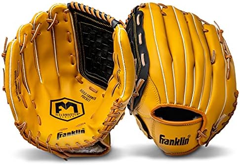 Franklin Sports Baseball + Softball Gloves - Field Master Adult + Youth Baseball + Softball Gloves - Right Hand + Left Hand Gloves - Infield + Outfield Mitts - Multiple Sizes + Colors