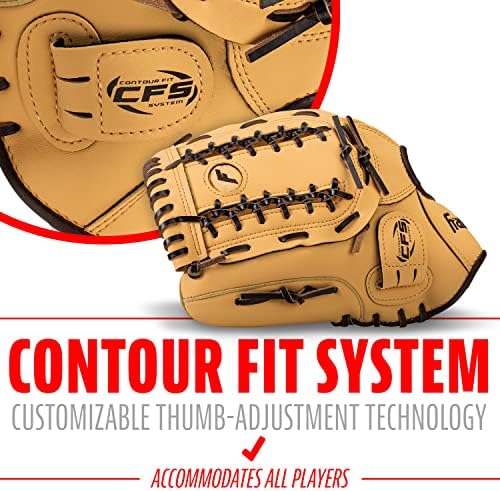 Franklin Sports Baseball + Softball Gloves - Field Master Adult + Youth Baseball + Softball Gloves - Right Hand + Left Hand Gloves - Infield + Outfield Mitts - Multiple Sizes + Colors
