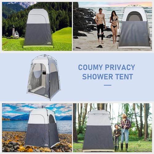 Instant Pop-up Camping Shower Tent Privacy Shelter with 1 Room/2 Rooms, Portable Outdoor Shower, Changing Room, Sun Shelter for Camping, Beach Hiking, and Fishing