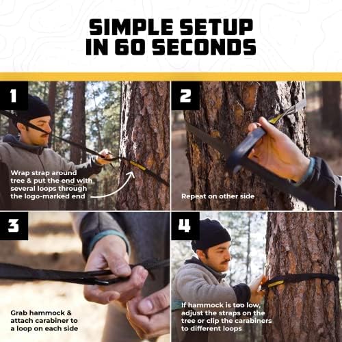 Wise Owl Outfitters Hammock for Camping Hammocks Gear for The Outdoors Backpacking Survival or Travel - Portable Lightweight Parachute Nylon - Up to 500lbs