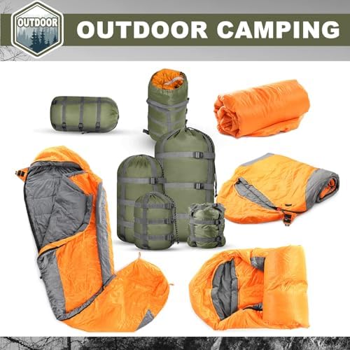 5 Pack Compression Stuff Sack 5 Assorted Size Sleeping Bag Stuff Sack Ultralight Sleeping Bag Cover Space Saving Gear for Travel Outdoor Camping Hiking Backpacking