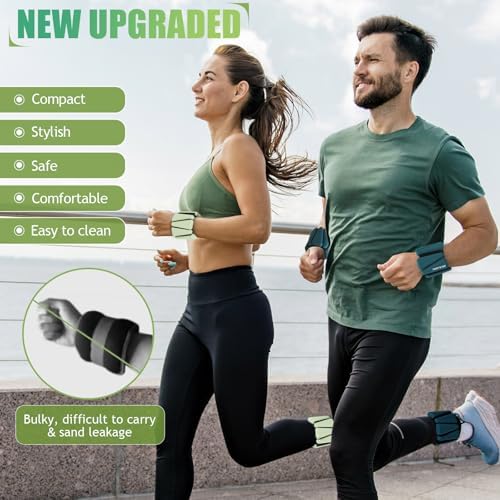 Wrist Ankle Weights Set of 2(1 lb/2 lbs Each) Adjustable Weights Training Intensity for Strength Training Walking Running Yoga Pilates Jogging for Women Men