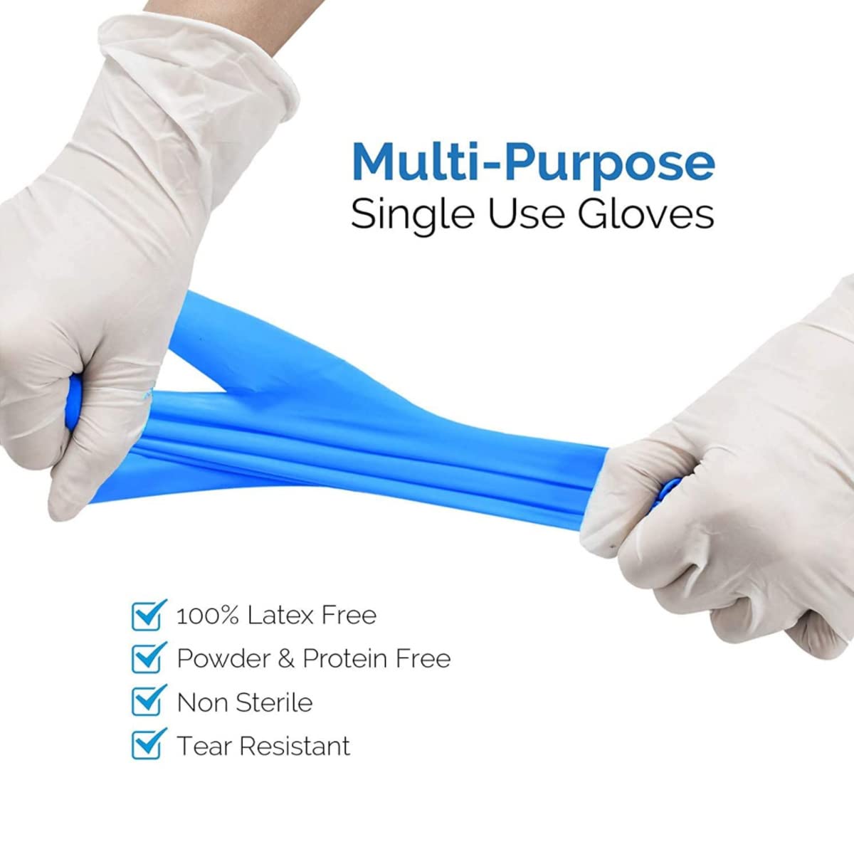 INTCO Basic Medical Synmax Vinyl Exam Gloves,Disposable Gloves - Latex-Free & Powder-Free for Medical,Cleaning,Food Safe- Large, BMPF-3003(Case of 1000,Blue)
