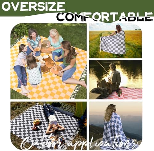 Large Picnic Blanket Outdoor Law Park Patio Mat Manta para Soft Car Travel Essentials Road Trip Summer Vacation Stuff Outside Accessories Roadtrip Camping Gear Rv Must Haves Glamping Tent Gadget