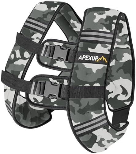 APEXUP Weighted Vest with 5lbs/10lbs/15lbs/20lbs/25lbs/30lbs Weights and Reflective Stripe, Weight Vest Men Women for Workout, Strength Training, Running