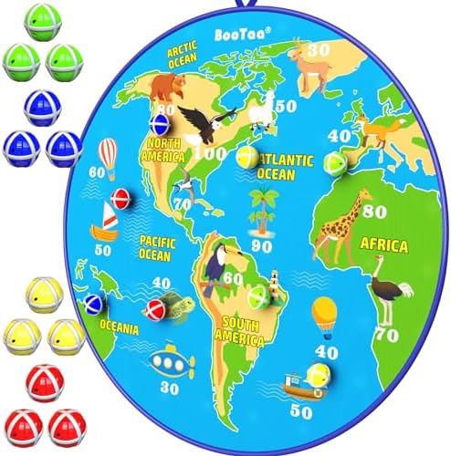 BooTaa 29" Large Dart Board for Kids, Kids Dart Board with Sticky Balls, Boys Toys, Indoor/Sport Outdoor Fun Party Play Game Toys, Birthday Gifts for 3 4 5 6 7 8 9 10 11 12 Year Old Boys Girls