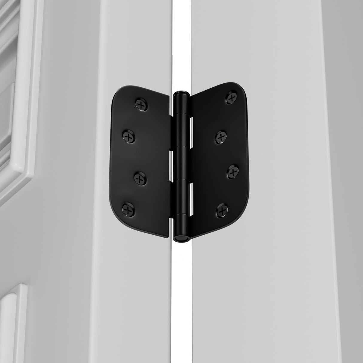 goldenwarm 12 Pack Interior and Exterior Door Hinges, Matte Black Door Hinges 4 inch x 4 inch with 5/8" Radius Corners
