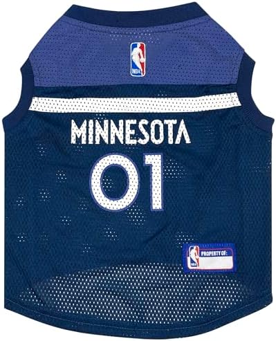 Pets First NBA Minnesota Timberwolves Dog Jersey, Medium- Tank Top Basketball Pet Jersey
