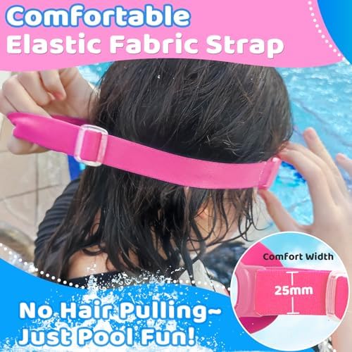 Vvinca Kids Goggles with Comfort Fabric Strap, Kids Swim Goggles Wide View Anti-Fog/UV No Leaking Swimming Goggles for 3-14