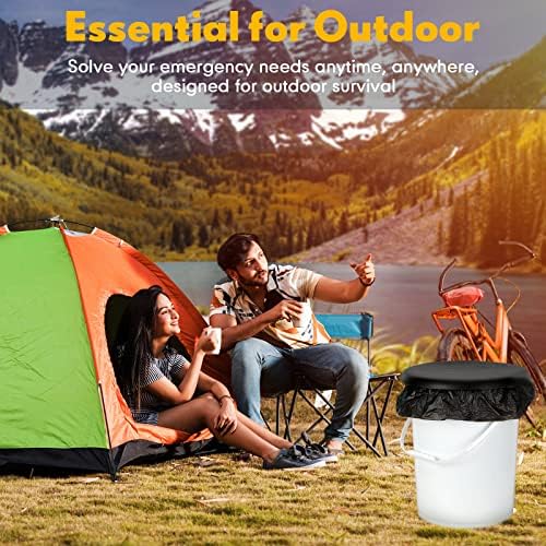 Glenmal 5 Gallon Bucket Toilet Seat with Lid Camping Bucket Toilet Seat with Bags Portable Emergency Lid for Adults Outdoor Luggable Cover for 5 Gallon Accessories