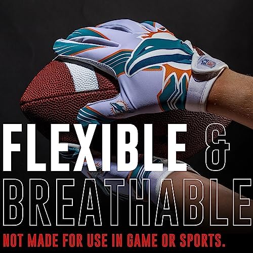 Franklin Sports Youth NFL Football Receiver Gloves - Kids Football Gloves Pair - NFL Team Logos and Silicone Palm