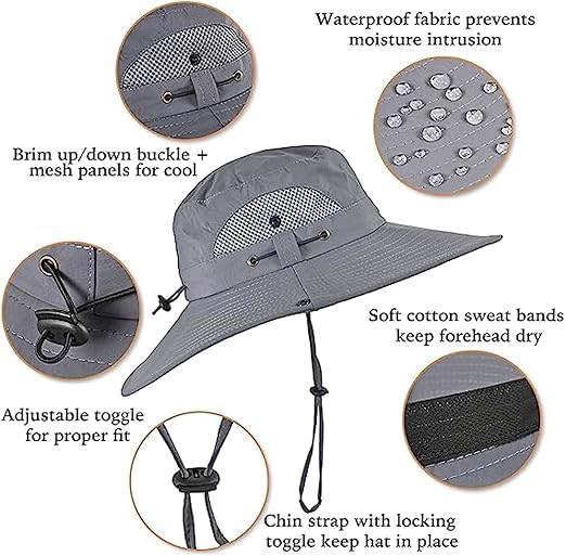 Hat with Fans Solar Power, Wide-Brim Sun Hat with 2 Solar Fan for Men Women, UPF 50+ Bucket Fishing Hat with Fan Built in (US, Alpha, One Size, Large, Petite Plus Size, Green)