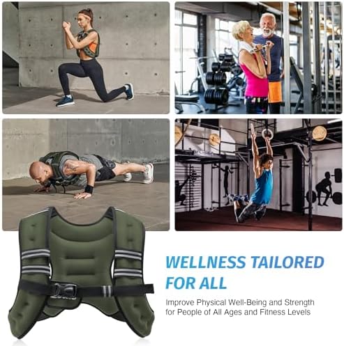 ZELUS Weighted Vest, 6lb/8lb/12lb/16lb/20lb/25lb/30lb Weight Vest with Reflective Stripe for Workout, Strength Training, Running, Fitness, Muscle Building, Weight Loss, Weightlifting