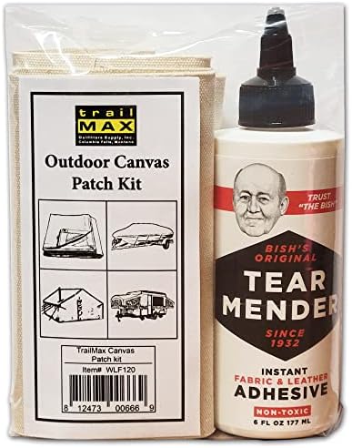 TrailMax Outdoor Canvas Patch Kit to Repair Pop-Up Campers, Canvas Tents, Boat Covers, Tarps