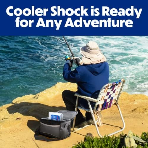 Cooler Shock Reusable Ice Packs for Cooler - Long Lasting Cold Freezer Packs for Coolers and Lunch Boxes - Cooler Ice Packs for Camping Gear, Fishing, Road Trips, Beach Must Haves