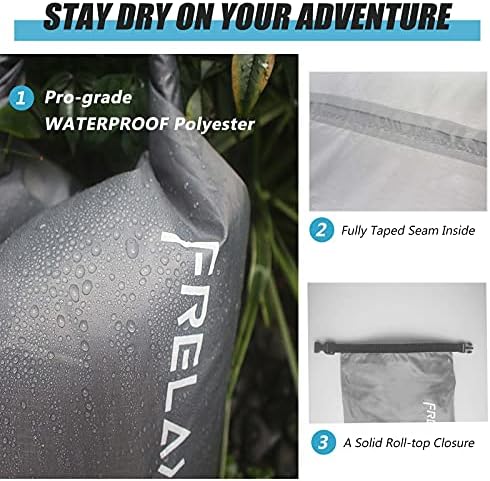 Frelaxy Dry Bag 3-Pack/5-Pack, Ultralight Dry Sack, Outdoor Bags Keep Gear Dry for Hiking, Backpacking, Kayaking, Camping, Swimming, Boating