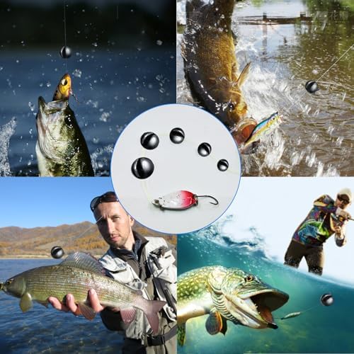 SANWEAL120PCS/200PCS Fishing Weights Sinkers - Premium Split ShotFishing Weights Sinkers - Round Removable Fishing Sinkers - 5/6 Sizes