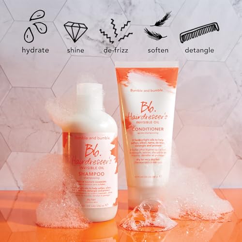 Bumble and bumble. Hairdresser's Invisible Oil Hydrating Conditioner | Hydrating, Anti Frizz, Shine, Color Safe | Curly, Wavy, Straight | With Argan Oil, Coconut Oil + Grapeseed Oil, 33.8 Fl Oz