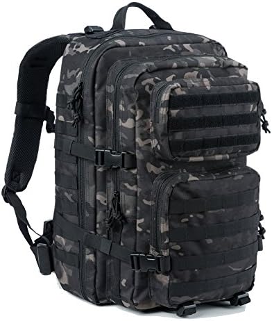 REEBOW GEAR Military Tactical Backpack Large Army 3 Day Assault Pack Molle Bag Backpacks (Black Camo)