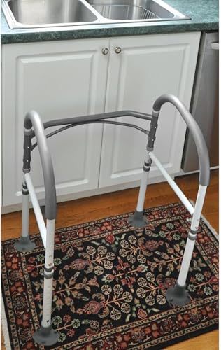 FSA/HSA Eligible Toilet Safety Rails, Vaunn Deluxe Adjustable and Foldable Toilet Safety Frame, Bathroom Handrail Assist Grab Bar Handle