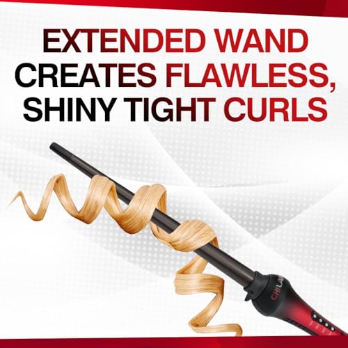CHI Lava Tapered Hairstyling Wand, Versatile Hair Curler Wand for Flawless Curls, Lower Temperature, for Medium to Long Hair Lengths, 3/8”– 3/4” Barrel