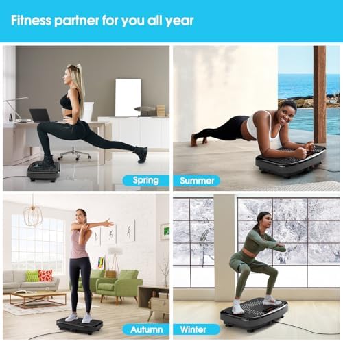 Vibration Plate Exercise Machine for Lymphatic Drainage Weight Loss,SoftGym Power Vibration Plate 300-400 Lbs Capacity Full Whole Body Workout Vibration Platform,Waver Vibration Plate for Home Fitness